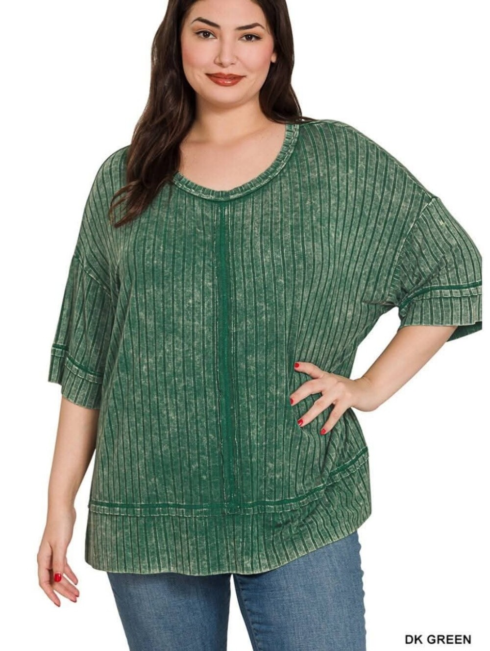 New Zenana Washed Ribbed Top